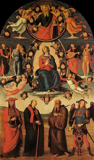Pietro Perugino Assumption of the Virgin with Four Saints oil painting image